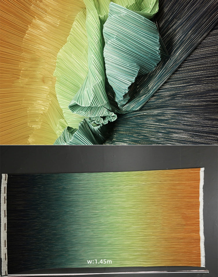 Dégradé Orange vert bleu or chaud estampage rides plissage Texture tissu décoration de mariage
