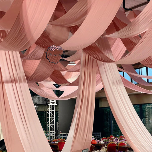 Flowerva Blush Pink Milk Silk Elastic Drapery Wedding Scene Party Decoration #153