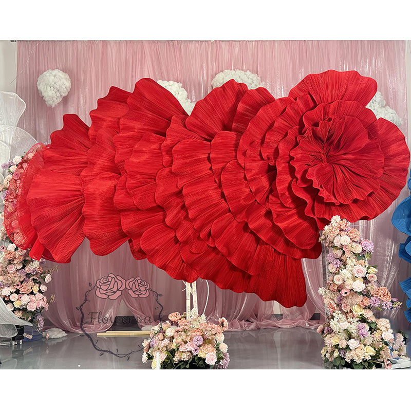 Flowerva Giant Red Floral Wedding Backdrop