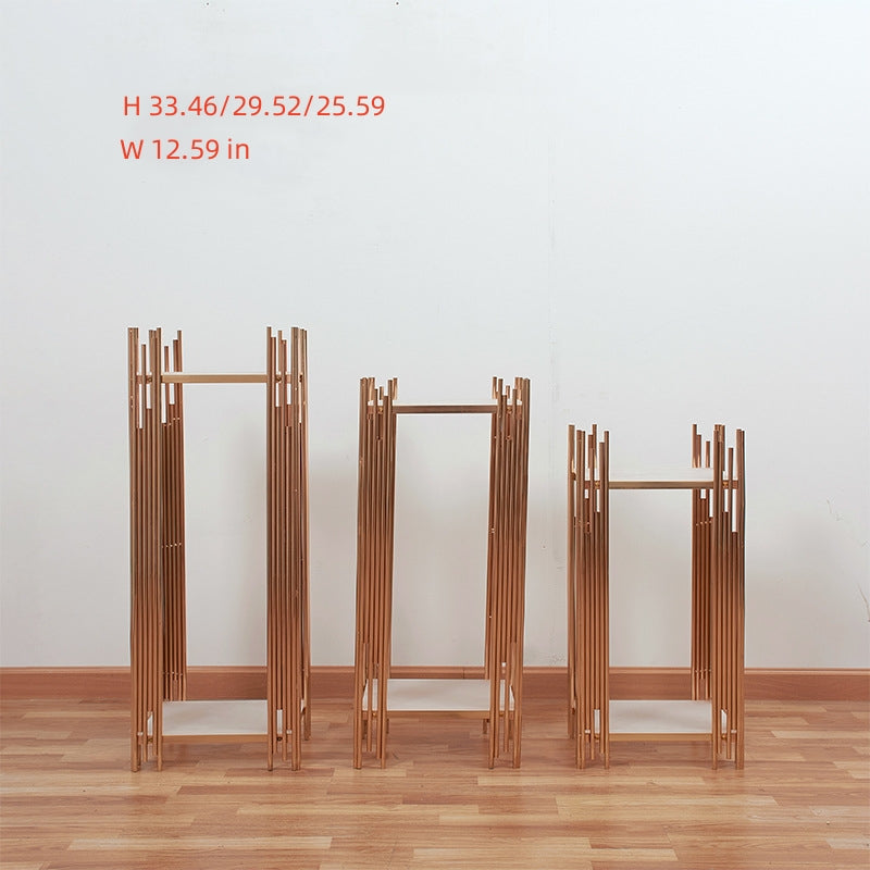 New Electroplated Arch Geometric Road Guide Frame Flower Art Set Wedding Decoration Window Layout Exhibition Hall Display Simulation Flowers