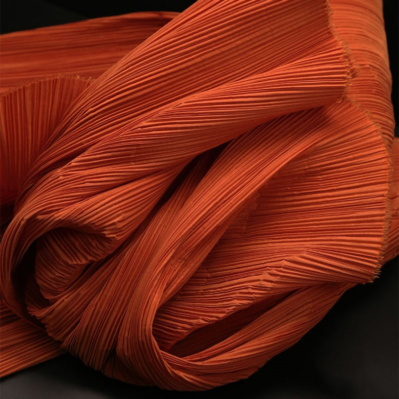 Flowerva Orange Flowerva Pleated Decoration Printmaking Fabric