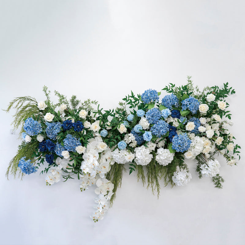 Flowerva Blue And White Rose Hydrangea With Green Grapevines Wedding Party Decoration