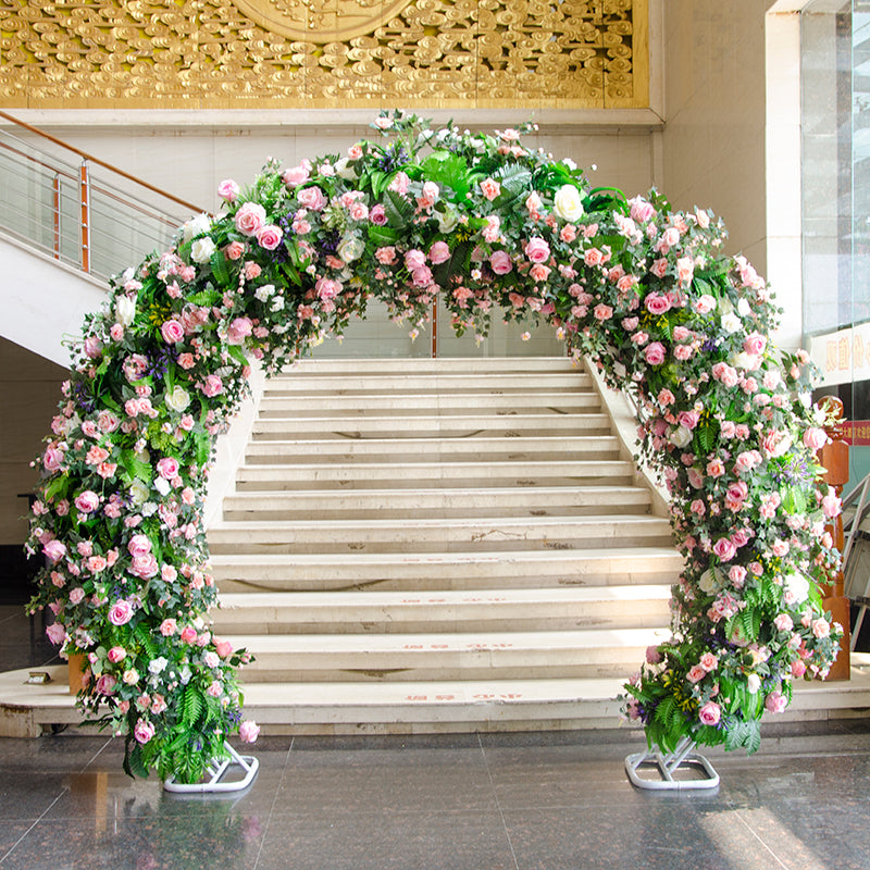 Flowerva Red Rose Wedding Decoration Background Kt Board Floral Wall Hanging Pointed Flower Wedding Arrangement Wall Flowers