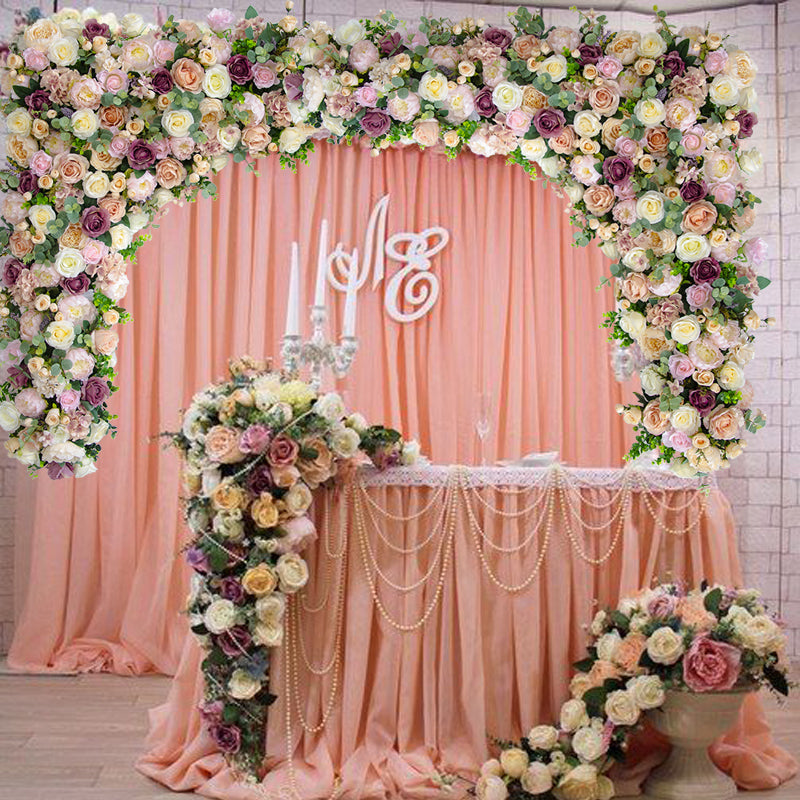 Flowerva rouge Rose décoration de mariage fond Kt conseil Floral tenture murale fleur pointue Arrangement de mariage fleurs murales