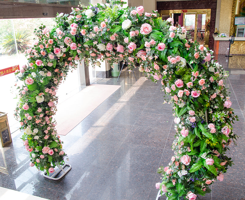 Flowerva Red Rose Wedding Decoration Background Kt Board Floral Wall Hanging Pointed Flower Wedding Arrangement Wall Flowers
