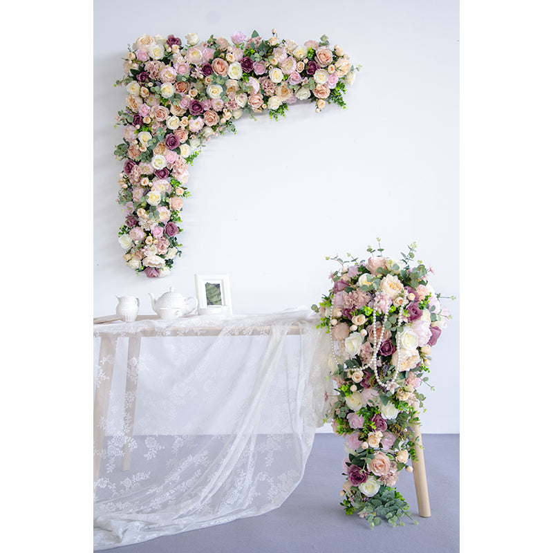 Flowerva rouge Rose décoration de mariage fond Kt conseil Floral tenture murale fleur pointue Arrangement de mariage fleurs murales