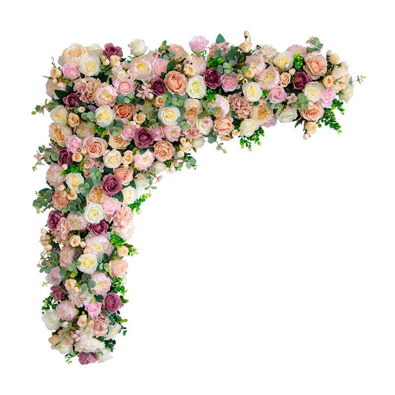 Flowerva rouge Rose décoration de mariage fond Kt conseil Floral tenture murale fleur pointue Arrangement de mariage fleurs murales