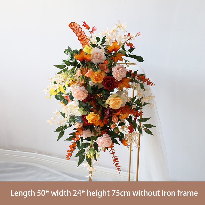 Flowerva New 5D Black Feather Fabric Flower Wall Wedding Backdrop Decor Birthday Party Event Props Window Display Cloth Green Plants Wall