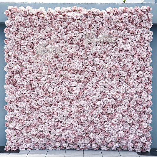 Flowerva Pink Distinctive Wedding Flower Wall Stage Party Flower Wall
