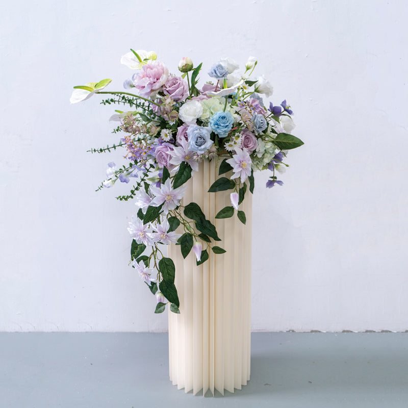 Flowerva 60cm Green Grape Pink Rose Hydrangea Flower Ball Wedding Decoration Table Center Piece
