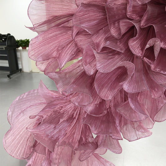 Flowerva Smoke Crystal Purple Pearlescent Fabric Fold Wedding Modeling Stage Decorative