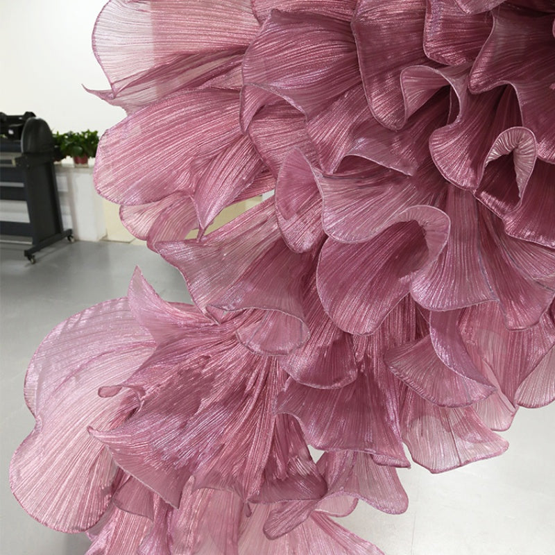 Flowerva Smoke Crystal Purple Pearlescent Fabric Fold Wedding Modeling Stage Decorative