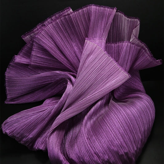 Flowerva Crystal Purple Metal Pearl Yarn Texture Wrinkle Fabric Wedding Style Stage Decoration Floral Fabric