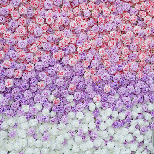 Flowerva New 5D Black Feather Fabric Flower Wall Wedding Backdrop Decor Birthday Party Event Props Window Display Cloth Green Plants Wall