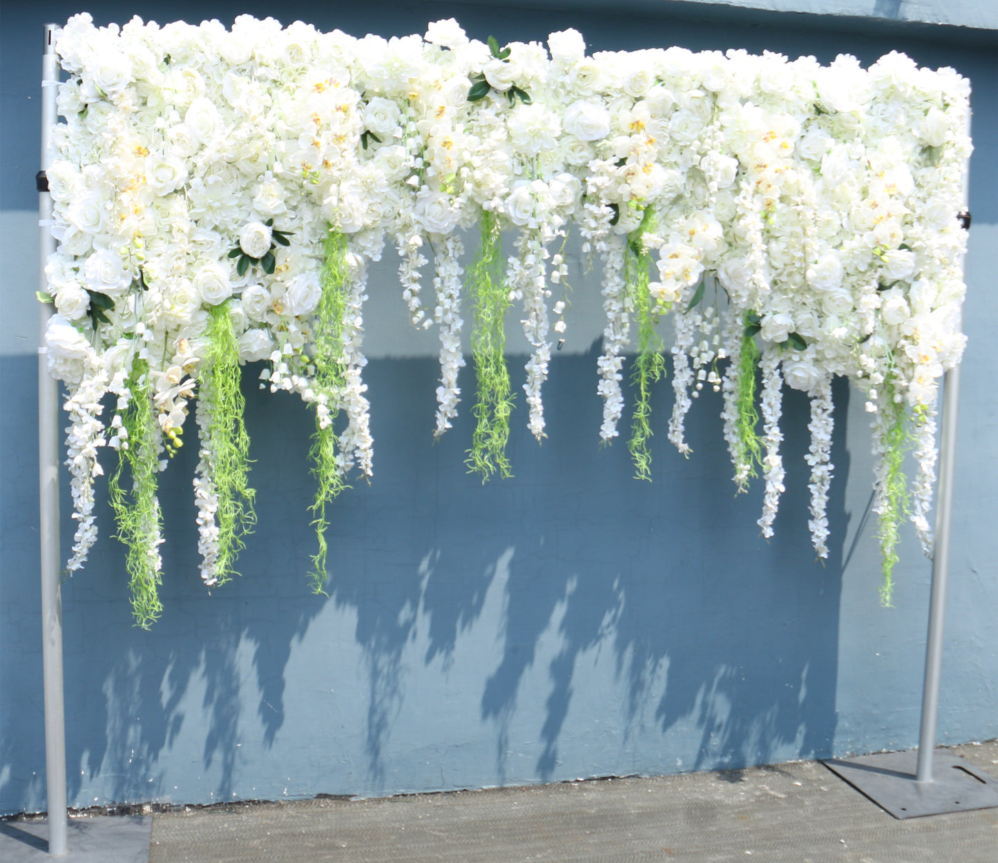 Flowerva Wedding Double Arch White Flower Arrangement Set Stage Party Event Decoration Background Flower Stand Props