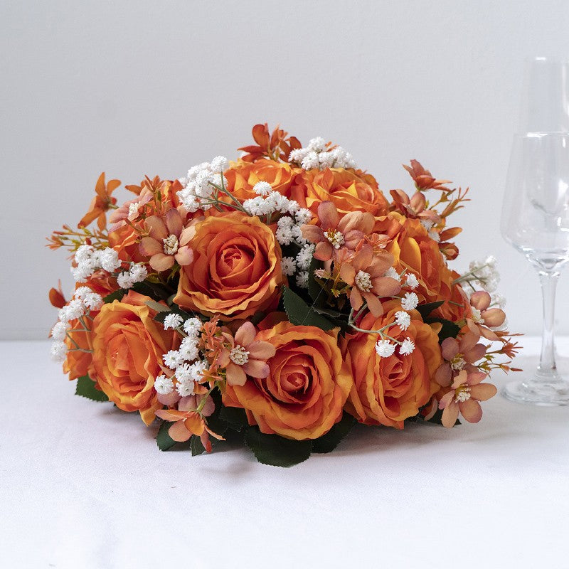 Flowerva Pastoral 30cm Rose Flower Ball Wedding Party Table Center Bonquet Arrangemen