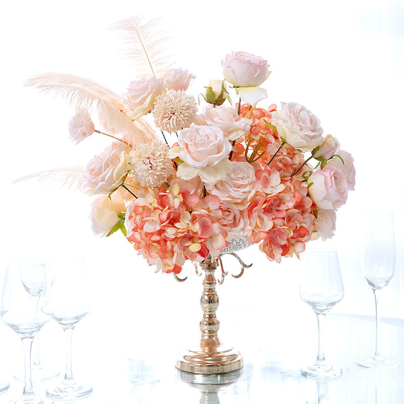 Flowerva Artificial Feather Rose Bouquets Wedding Dessert Table Centerpieces Flower Bouquets