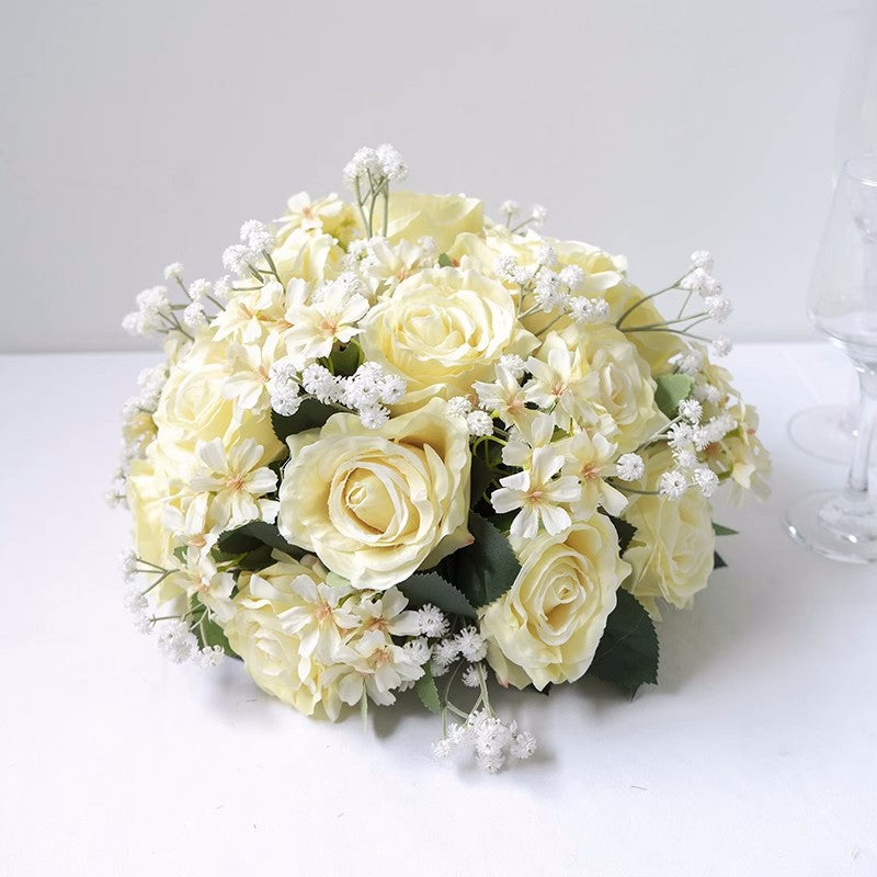 Flowerva Pastoral 30cm Rose Flower Ball Wedding Party Table Center Bonquet Arrangemen