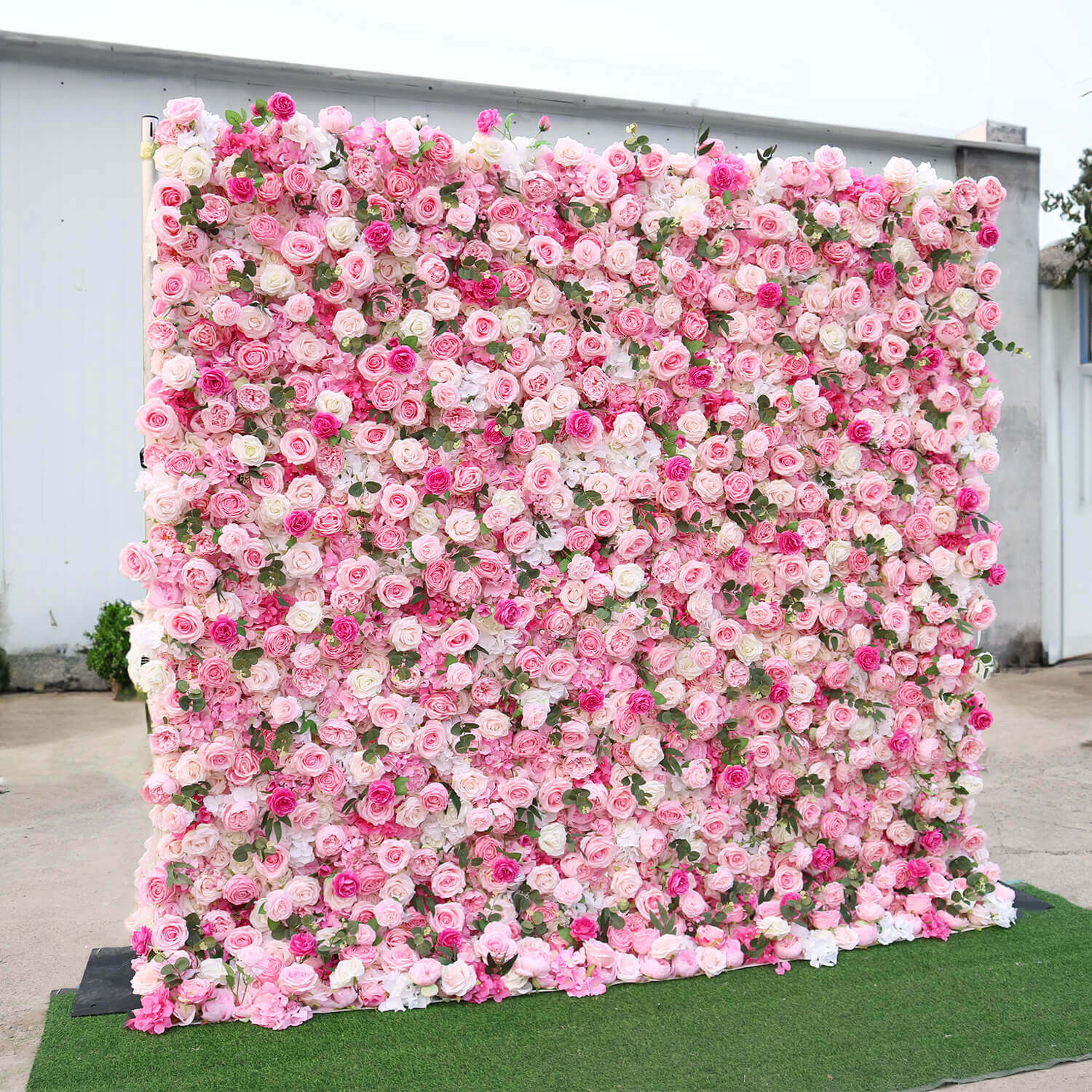 Flowerva Pink Romantic Blooms Wedding Floral Wall Scene Decor