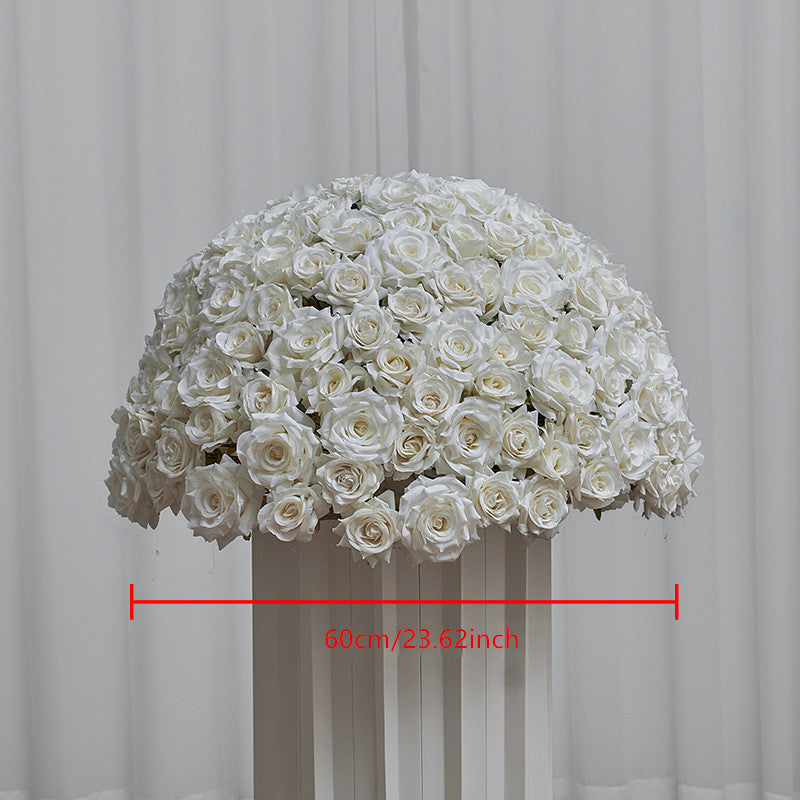 Flowerva 70/60/50/40/30cm White Rose Floral Ball Wedding Party Banquet Table Centerpieces