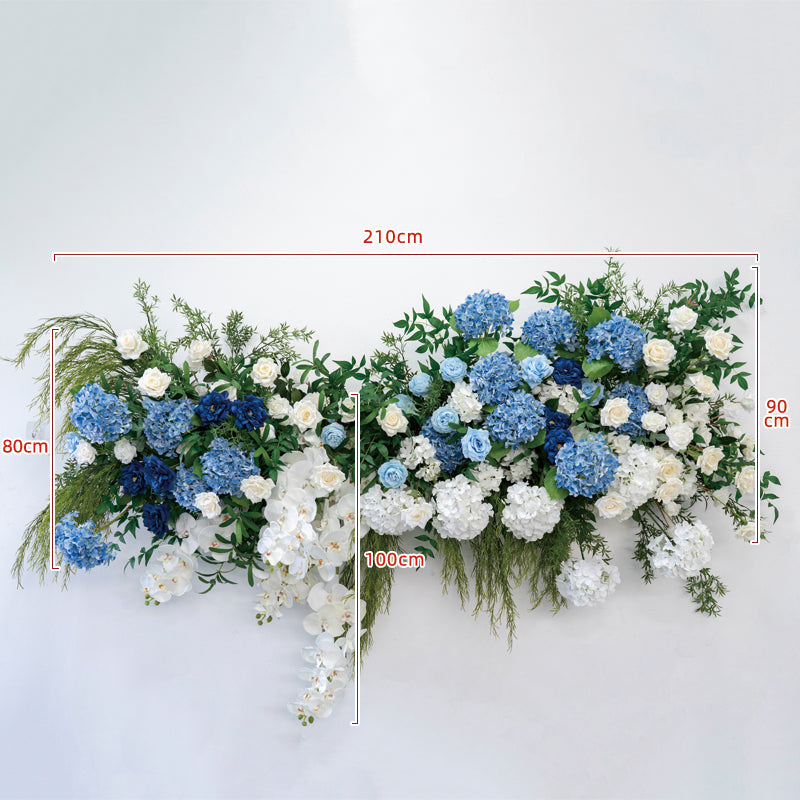 Flowerva Blue And White Rose Hydrangea With Green Grapevines Wedding Party Decoration