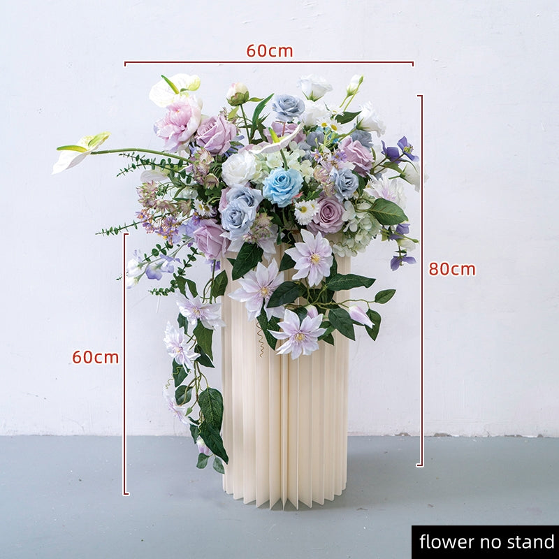 Flowerva 60cm Green Grape Pink Rose Hydrangea Flower Ball Wedding Decoration Table Center Piece