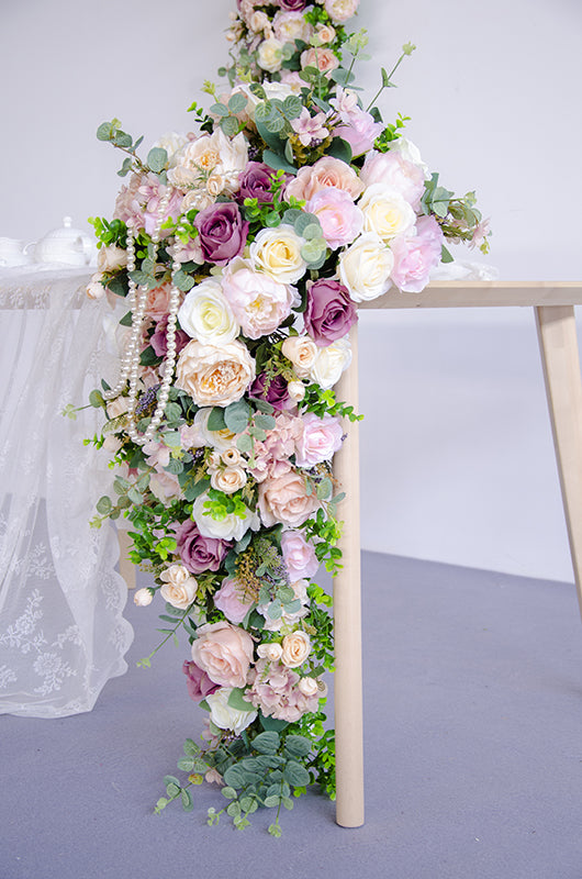 Flowerva rouge Rose décoration de mariage fond Kt conseil Floral tenture murale fleur pointue Arrangement de mariage fleurs murales