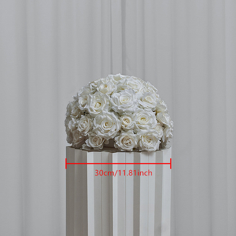 Flowerva 70/60/50/40/30cm White Rose Floral Ball Wedding Party Banquet Table Centerpieces