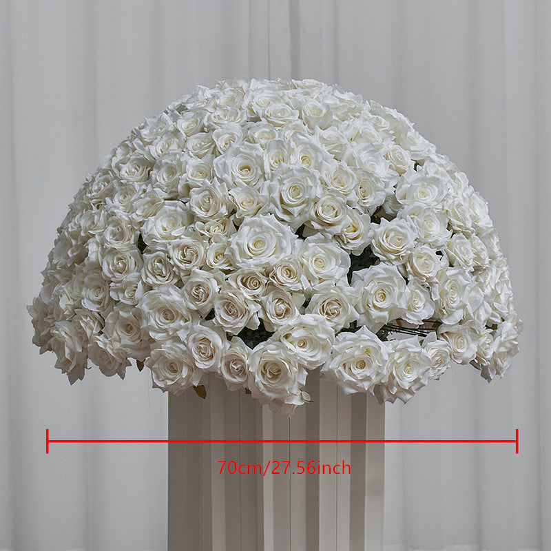 Flowerva 70/60/50/40/30cm White Rose Floral Ball Wedding Party Banquet Table Centerpieces