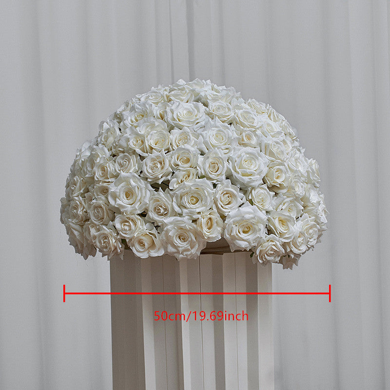 Flowerva 70/60/50/40/30cm White Rose Floral Ball Wedding Party Banquet Table Centerpieces