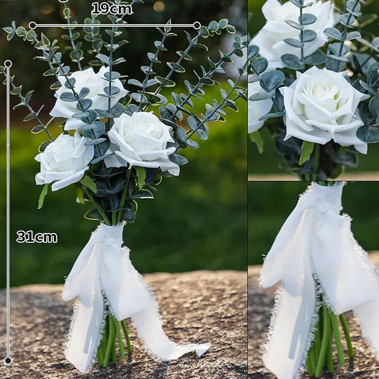 Flowerva Pure White Hand-Held Floral Arrangements