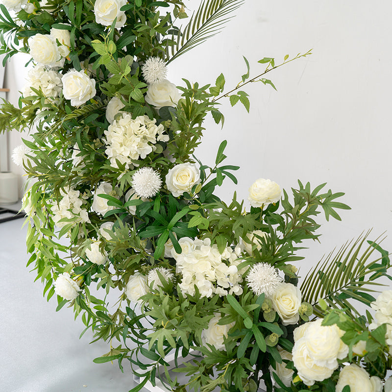 Flowerva White Green Arch Floral Arrangement Wedding Floral Decor