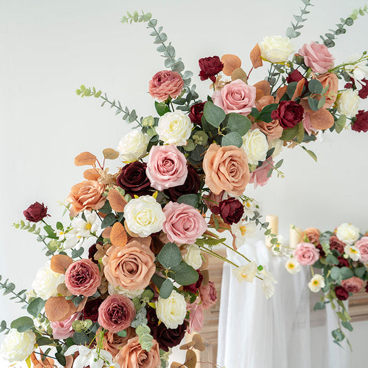 Flowerva Enchanting Dual-Arch Botanical Scene Setting and Decor