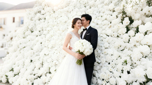 Silver-White Temple Rhapsody: A Pure White Garden Wedding Adorned with Moonlit Poetry
