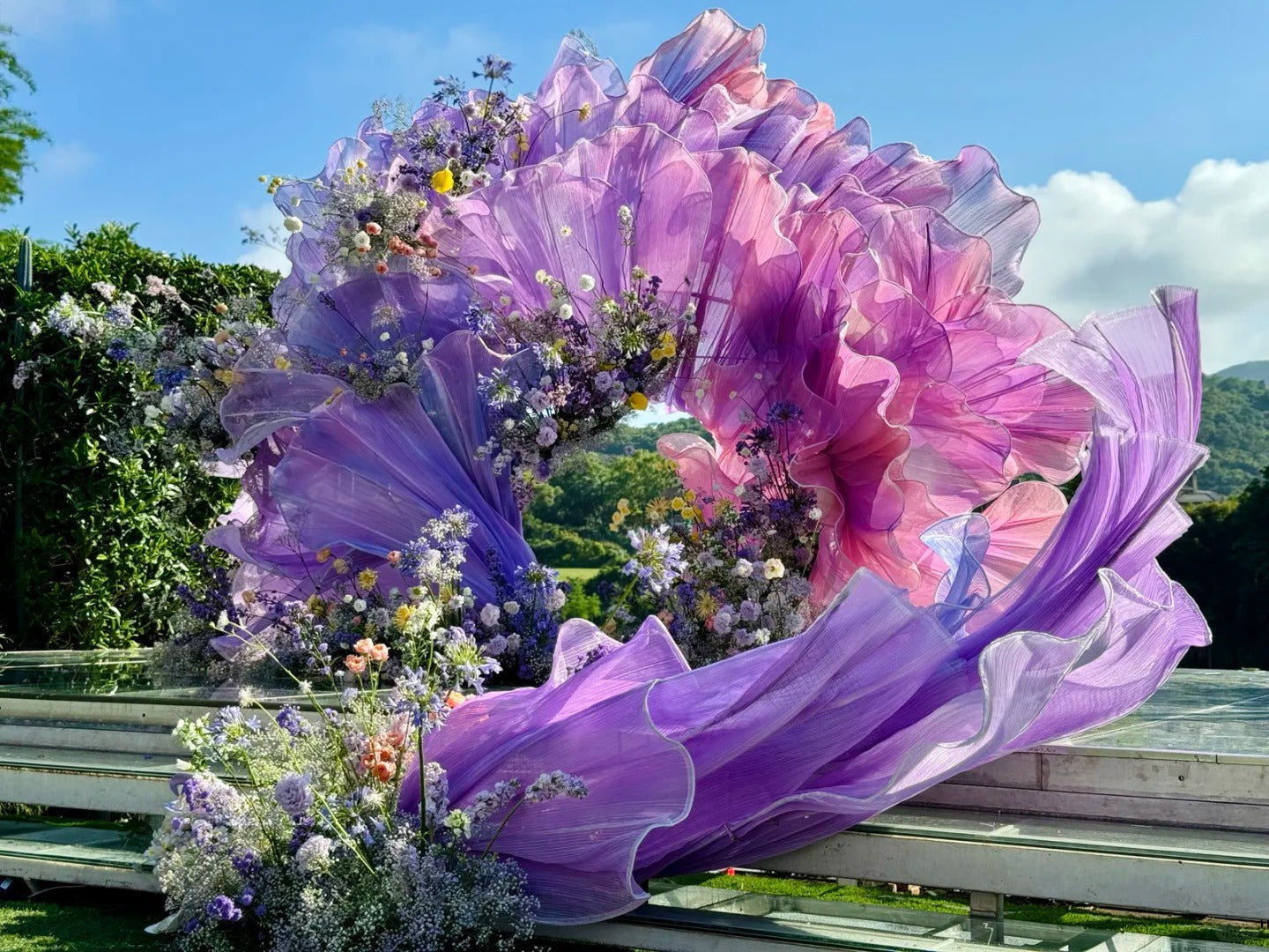 Glossy Pleated Fabric