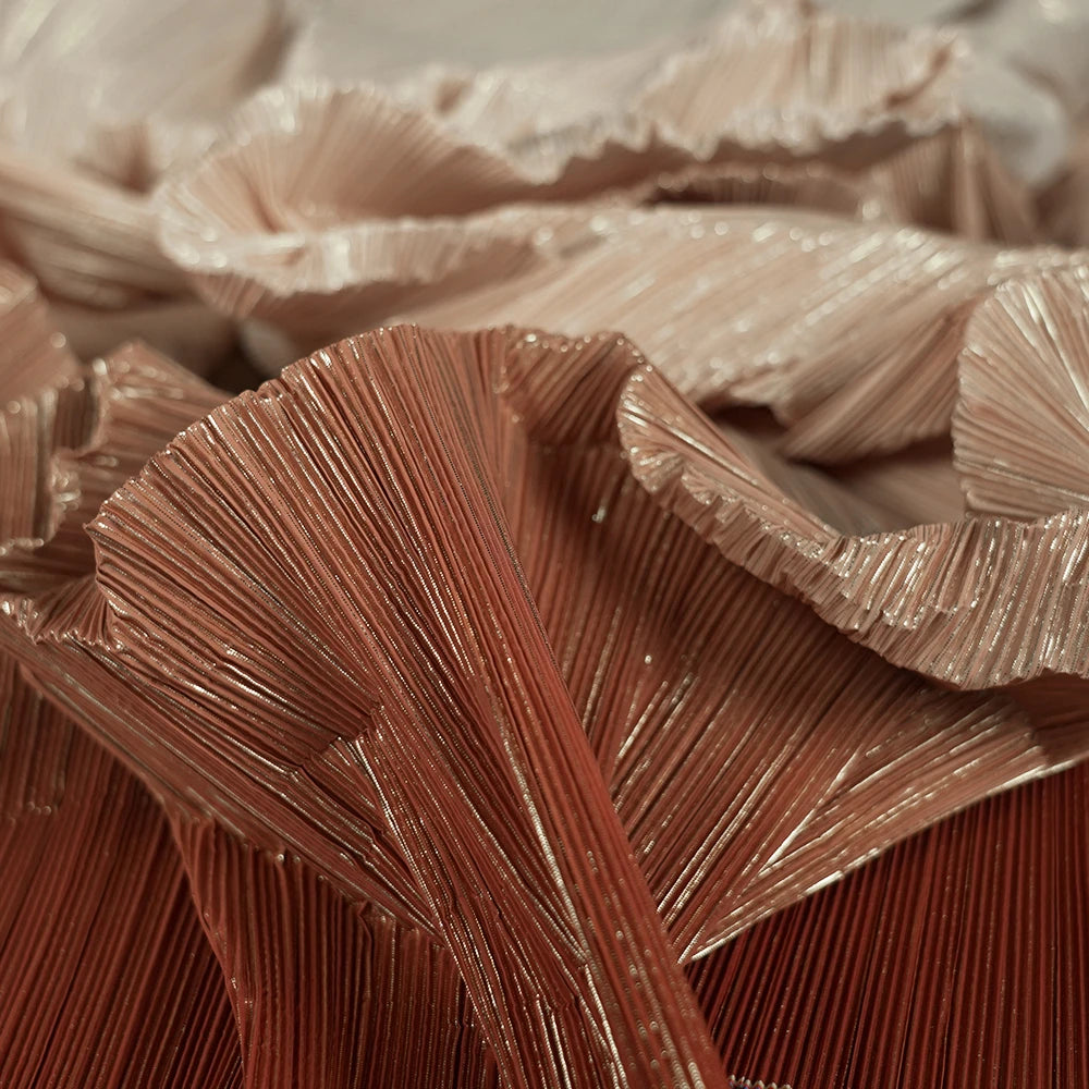 Gold Foil Pleated Fabric