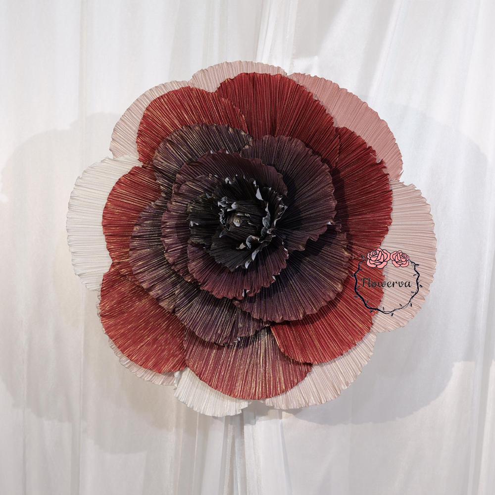 Flowerva  Multi-Layer Pleated Fabric Flower Decor