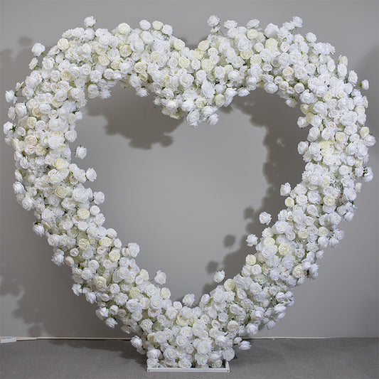 White Heart-Shaped Proposal Ceremony Layout Wedding Decoration Simulation Flower Showroom Window Decoration