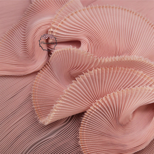 Tissu plissé en Organza plissé rose, tissu plissé en Organza pour robe de scène faite à la main, conception de tissu Unique