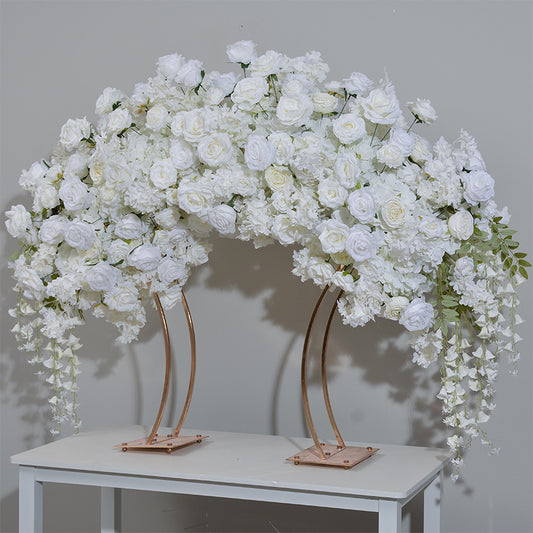 New Curved Shelf Flower Art Wedding Dining Table Placement Hanging Flower Arrangement Wedding Stage Window Display Hall Decoration Flower Arrangement
