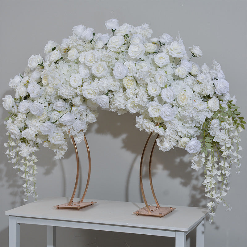 New Curved Shelf Flower Art Wedding Dining Table Placement Hanging Flower Arrangement Wedding Stage Window Display Hall Decoration Flower Arrangement