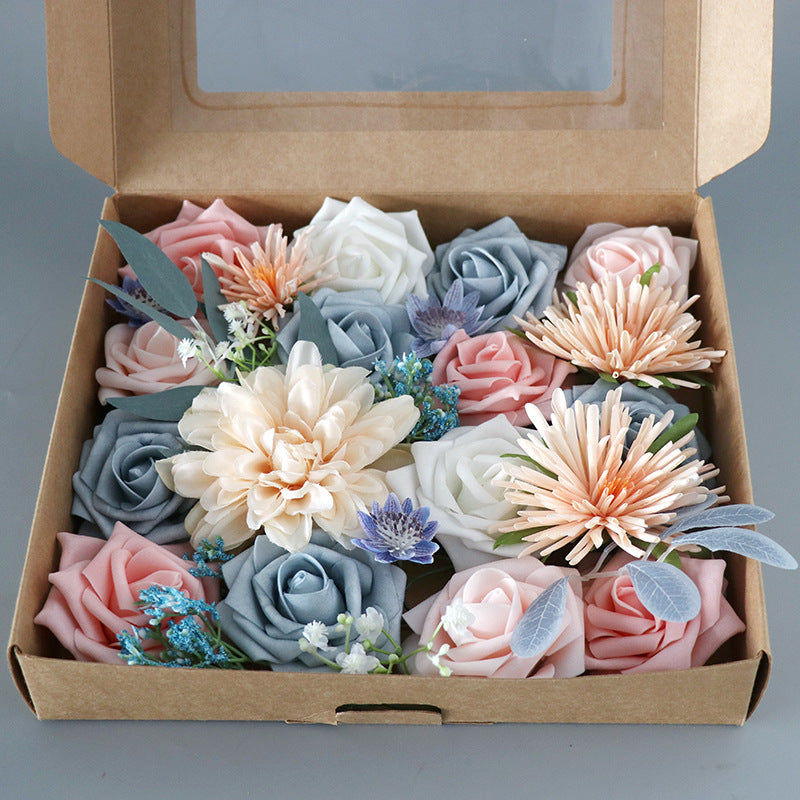 Wedding Flower Box Blue Pink Rose
