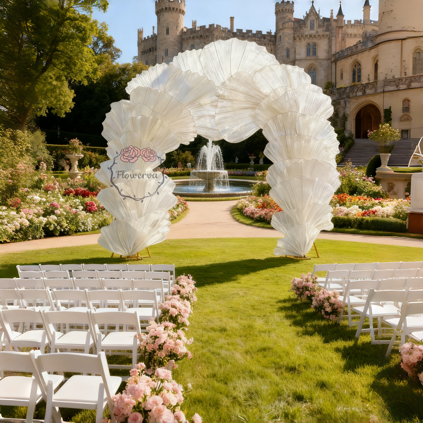 Flowerva Romantic Arc Aesthetic Wedding Arch Art Installation