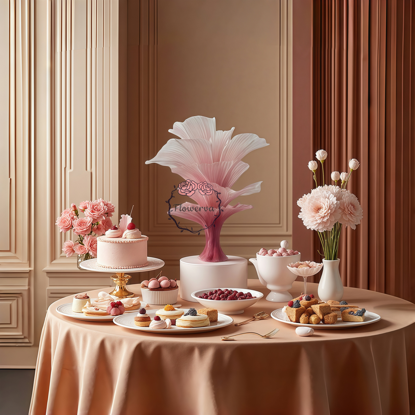 Flowerva Merlot Table Flower Wedding Table Centerpiece