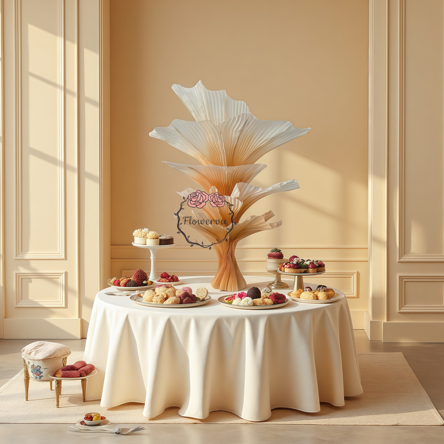 Flowerva Champagne Table Flower Wedding Table Centerpiece