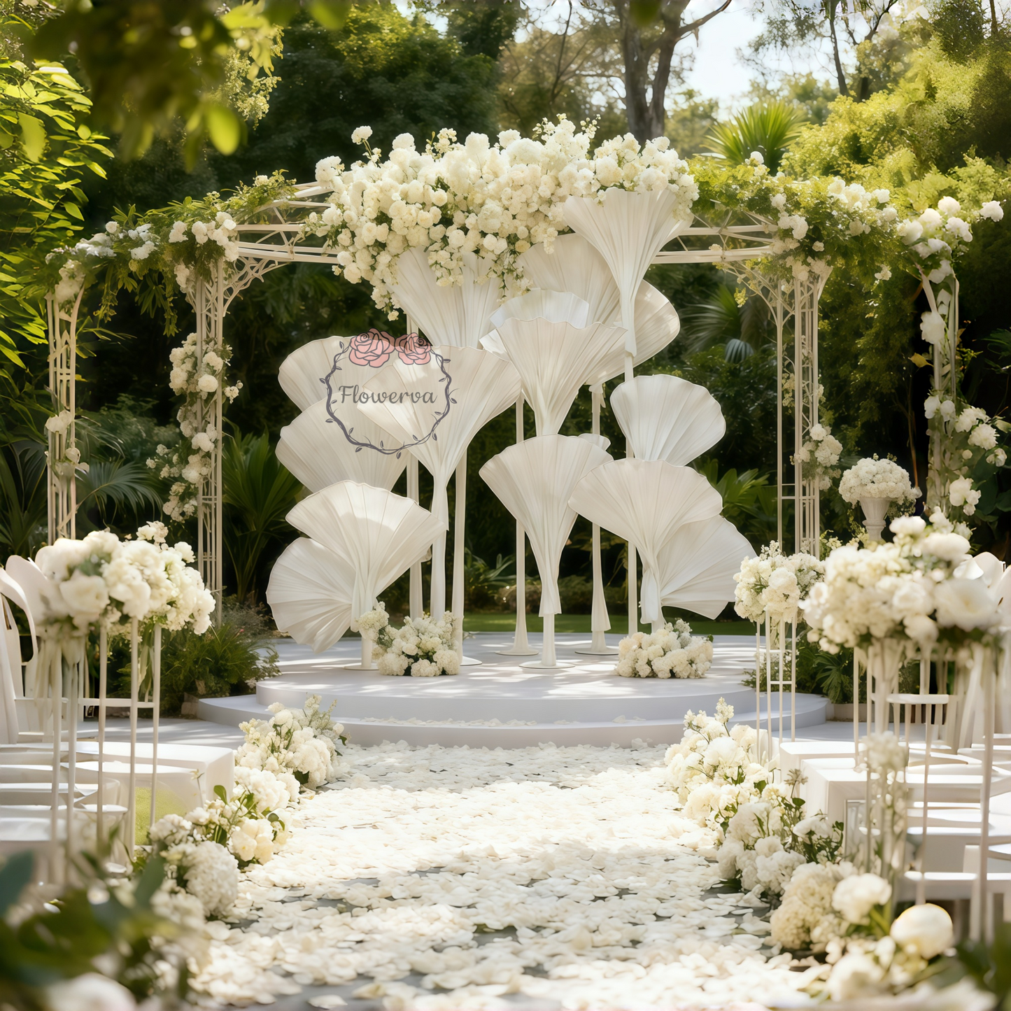 Flowerva Dreamy White Ginkgo Leaf Wedding Decoration(without flowers)