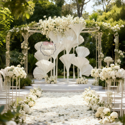 Flowerva Dreamy White Ginkgo Leaf Wedding Decoration(without flowers)