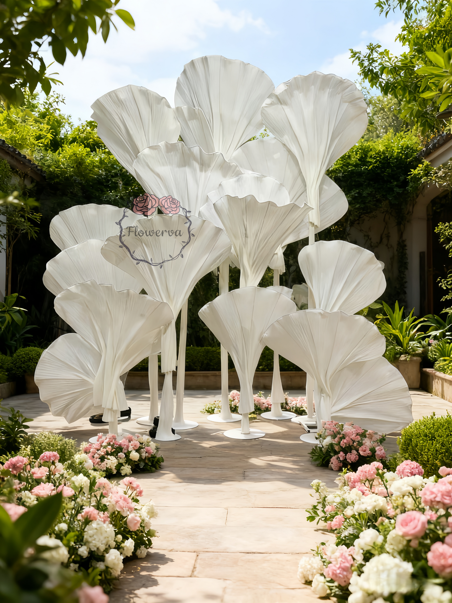 Flowerva Dreamy White Ginkgo Leaf Wedding Decoration(without flowers)