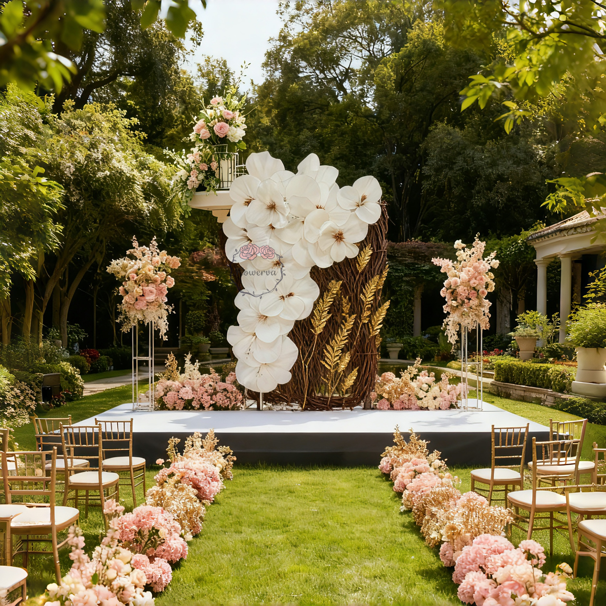 Flowerva Natural Flower Waterfall Artistic Aesthetic Wedding Decoration