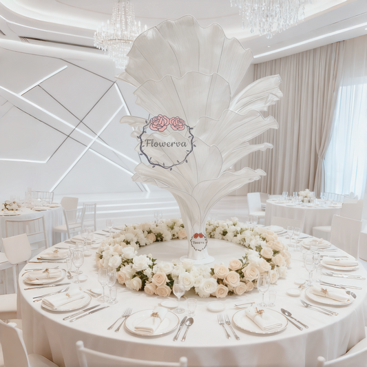 Flowerva Fabric Table Flower White 6ft (Without Flowers) Fast shipping